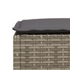 vidaXL Gartenhocker mit Kissen Grau 63,5x56x32 cm Poly Rattan