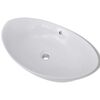 vidaXL Keramik Waschbecken Keramiksp&uuml;len &Uuml;berlauf Oval 59 x 38,5 cm