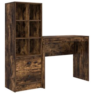 vidaXL Schreibtisch Ger&auml;ucherte Eiche 135,5 x 40 x 127 cm 2 stk.
