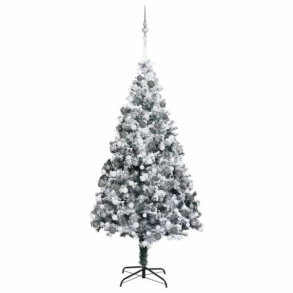 vidaXL K&uuml;nstlicher Weihnachtsbaum mit 300 LEDs mit St&auml;nder Wei&szlig; 180 cm