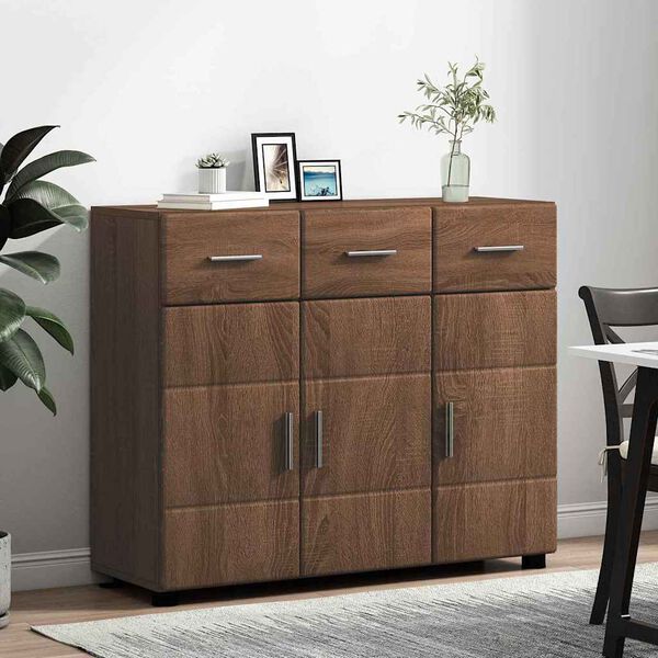 vidaXL Sideboard Braun Eichen-Optik 88,5 x 30,5 x 73 cm Holzwerkstoff