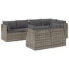 vidaXL 7-tlg. Garten-Lounge-Set mit Kissen Grau Poly Rattan