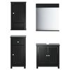 vidaXL 4-tlg. Badm&ouml;bel-Set BERG Schwarz Massivholz Kiefer