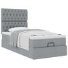 vidaXL Ottoman-Bett mit Matratze Hellgrau 90x200 cm Stoff