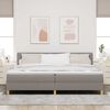 vidaXL Boxspringbett mit Kissen mit Kopfteil Taupe 200 x 200 cm Stoff