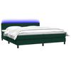 vidaXL Boxspringbett mit Matratze & LED Dunkelgr&uuml;n 180x220 cm Samt