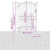 vidaXL Zauntor mit Spitzen Grau 200 x 100 cm Pulverbeschichteter Stahl
