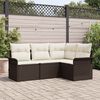 vidaXL Gartensofa-set mit Speicher 4 pcs Braun Poly-Rattan