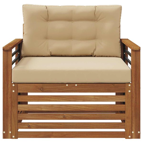 vidaXL Outdoor-Sofagarnitur Massives Akazienholz und Polyester Natur