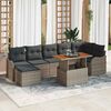vidaXL Garten-Sofa-Set mit Kissen mit Speicher 8 pcs Grau