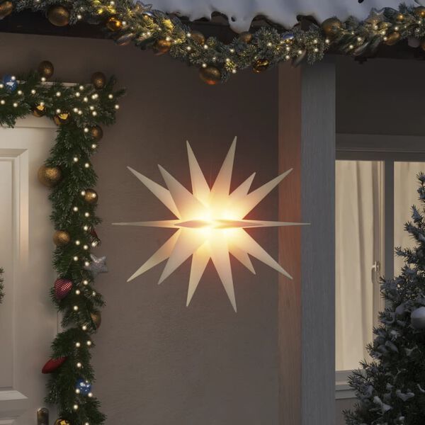 vidaXL LED-Weihnachtssterne 3 Stk. Faltbar Wei&szlig; 100 cm