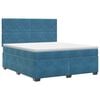vidaXL Boxspringbett mit Matratze mit Kopfteil Blau 180 x 200 cm Samt