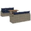 vidaXL Garten-Sofa-Set mit Speicher 7 pcs Grau Poly Rattan