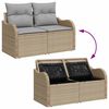 vidaXL Garten-Sofa-Set mit Kissen mit Kissen 8 pcs Beige und Hellgrau