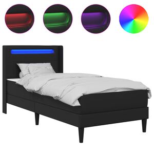 vidaXL Bettgestell mit Matratze 90 x 190 cm Schwarz