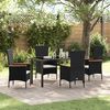 vidaXL Garten Essgruppe 5 pcs Schwarz Pulverbeschichteter Stahl