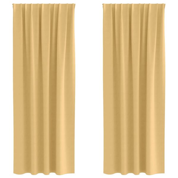 vidaXL Verdunkelungs-Vorh&auml;nge mit Ringen 2 pcs Beige 245 x 140 cm