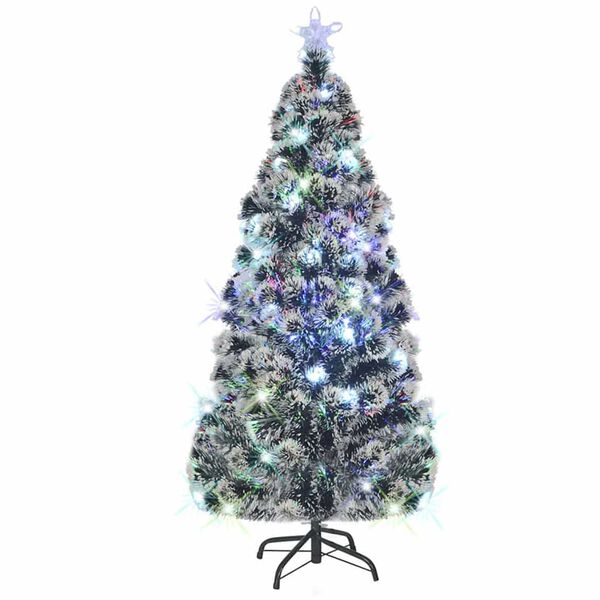 vidaXL Vorbeleuchteter Weihnachtsbaum mit St&auml;nder und LED 210 cm Glasfaser
