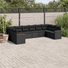 vidaXL 10-tlg. Garten-Sofagarnitur mit Kissen Schwarz Poly Rattan