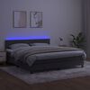 vidaXL Boxspringbett mit Matratze & LED Dunkelgrau 180x200 cm Samt