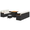 vidaXL Gartensofa-set mit Kissen 14 pcs Schwarz und Creme Poly-Rattan