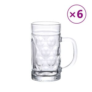 vidaXL Bierkr&uuml;ge mit Henkel Glas 6 Stk. 500 ml