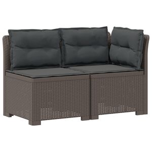 vidaXL 2-Sitzer Garten-Sofa mit Kissen Rattan-Look 2-Sitzer PP