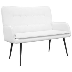 vidaXL 2-Sitzer Sofa Wei&szlig; 115 x 61 x 87 cm Stoff