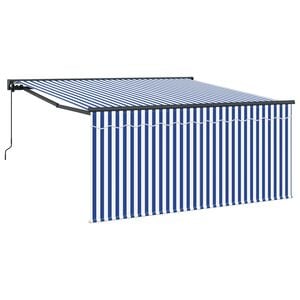 vidaXL Ausziehbare Markise Blau und Wei&szlig; 300 x 250 cm