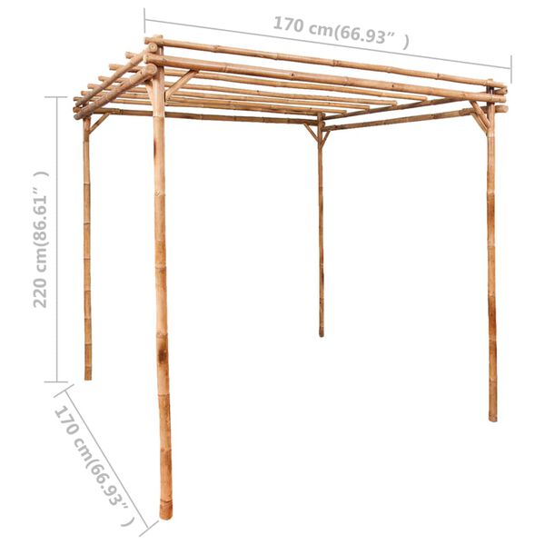 vidaXL Pergola Bambus 170&times;170&times;220 cm
