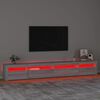 vidaXL TV-Schrank mit LED-Leuchten Grau Sonoma 270x35x40 cm
