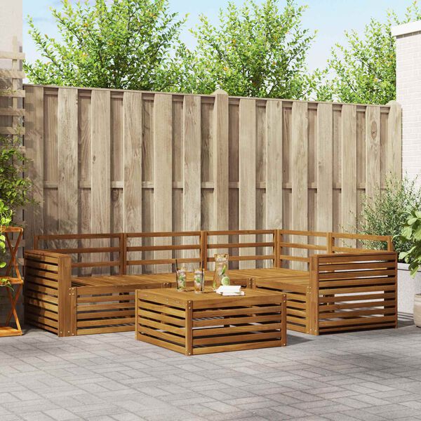 vidaXL Outdoor-Sofagarnitur 5 pcs Natur Massivholz Akazie