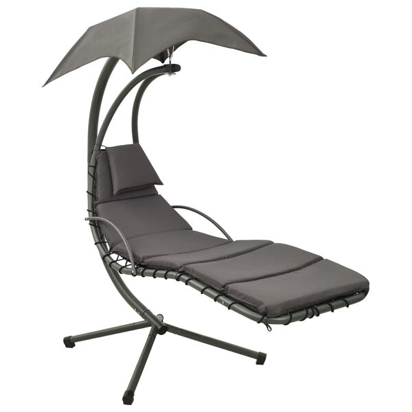 vidaXL Garten-Schaukelstuhl Grau 190x90x200 cm Stoff
