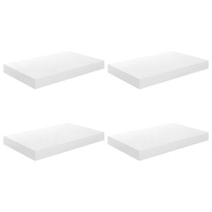 vidaXL Schweberegale 4 Stk. Hochglanz-Wei&szlig; 40x23x3,8 cm MDF