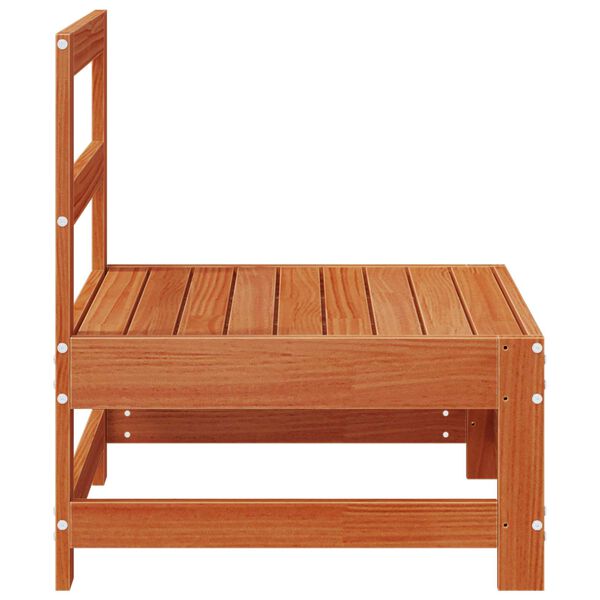 vidaXL Garten Mittelssofa Massives Kiefernholz Wachsbraun