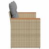 vidaXL Gartensofa mit Kissen 2-Sitzer Beige Poly Rattan