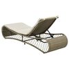 vidaXL Sonnenliege mit Auflage Poly Rattan Grau