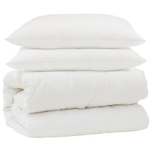 vidaXL Bettdecken Set 3 pcs Wei&szlig; Mikrofaser und Daunenfedern