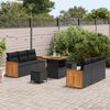 vidaXL Gartensofa-set mit Kissen 9 pcs Schwarz