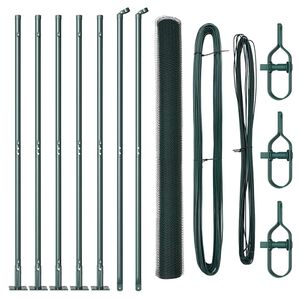 vidaXL Sechseckzaun mit Betonsockel 10 x 1,6 m PVC-beschichteter Stahl