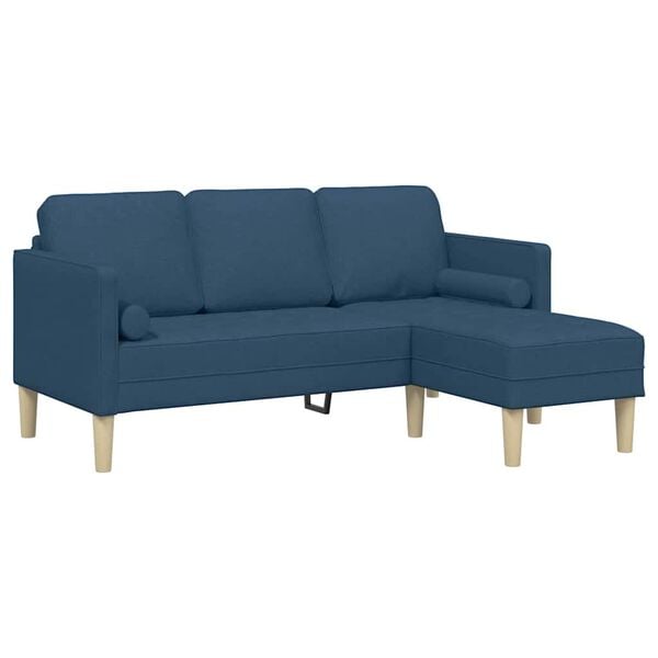 vidaXL Sofa Set mit Kissen Blau Polyester