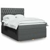 vidaXL Boxspringbett mit Matratze Dunkelgrau 160x200 cm Stoff