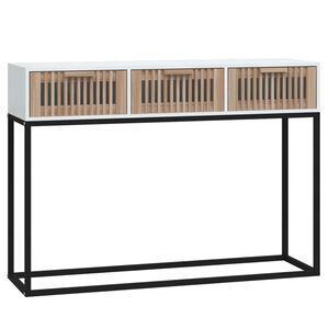 vidaXL Konsolentisch Wei&szlig; 105x30x75 cm Holzwerkstoff und Eisen