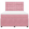 vidaXL Boxspringbett mit Matratze Rosa 140x190 cm Samt