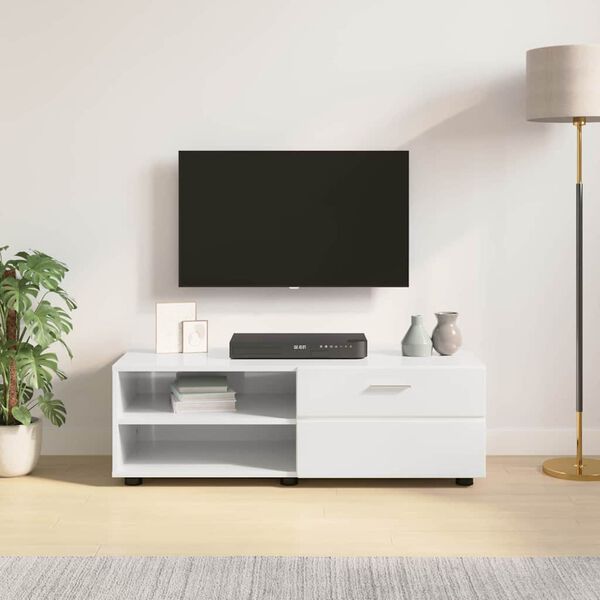 vidaXL Holzschrank Hochglanz Weiß 100,5 x 39 x 30 cm Holzwerkstoff