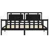 vidaXL Massivholzbett mit Kopfteil Schwarz 200x200 cm