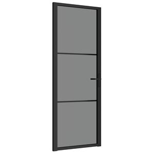 vidaXL Innent&uuml;r 76x201,5 cm Schwarz ESG-Glas und Aluminium