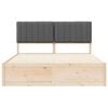vidaXL Bettgestell mit gepolstertem Kopfteil Dunkelgrau 150 x 200 cm
