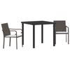 vidaXL Garten Essgruppe 3 pcs Braun und Schwarz PE-Rattan