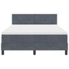vidaXL Boxspringbett mit Matratze Dunkelgrau 140 x 200 cm Samt